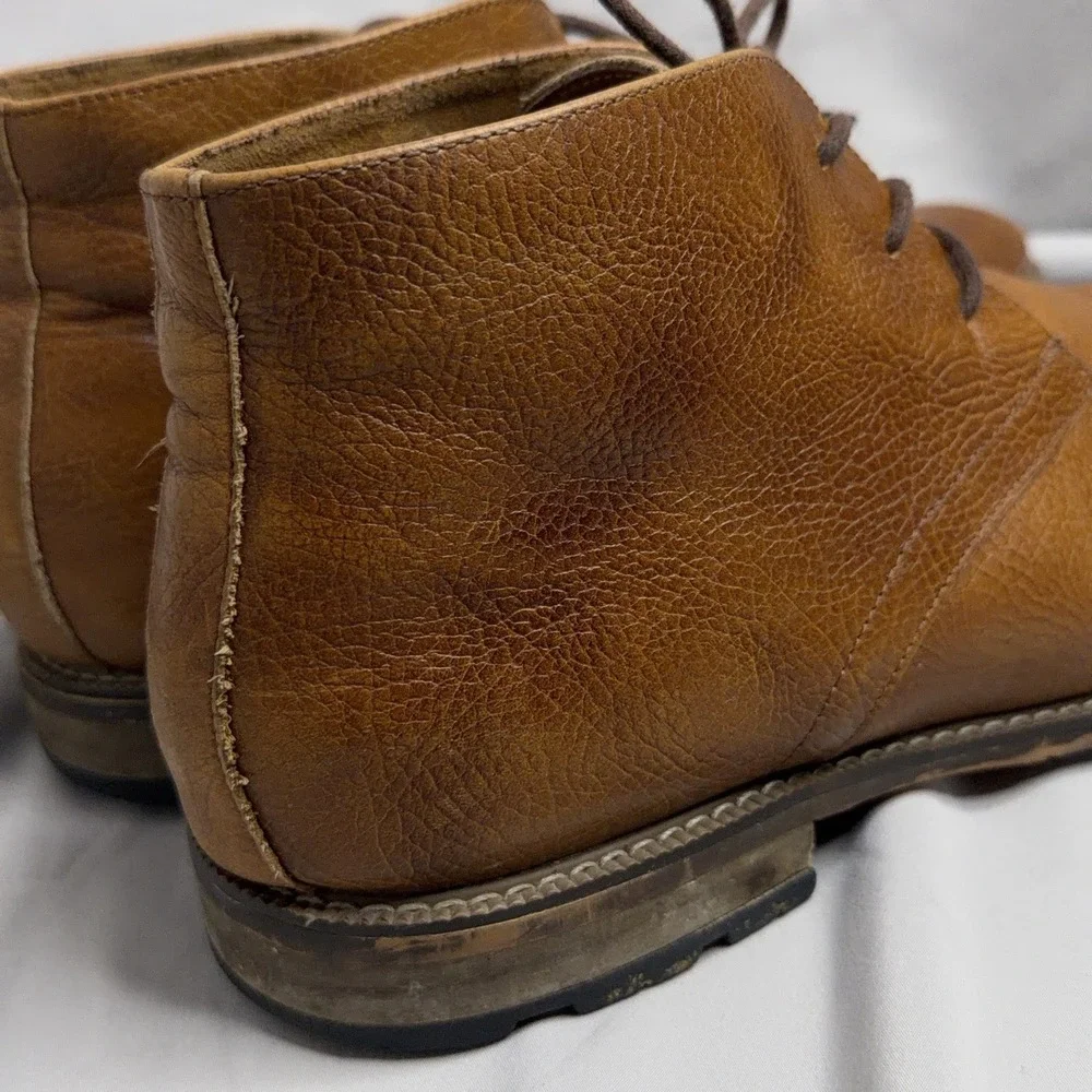 Carlo Morandi Brown Leather Chukka Boots Mens 11 Lace Up Casual Dress Shoes